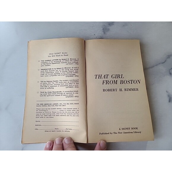 That Girl From Boston By Robert H. Rimmer Paperback - Picture 3 of 9